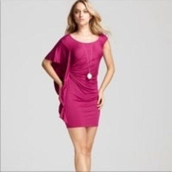 Ella Moss Dresses & Skirts - Ella Moss NWT $138 Girl's Best Friend Purple Ruched Asymmetric Dress SZ M